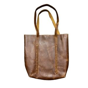 SutiSana Brown Leather Tote Bag Purse With Handles
